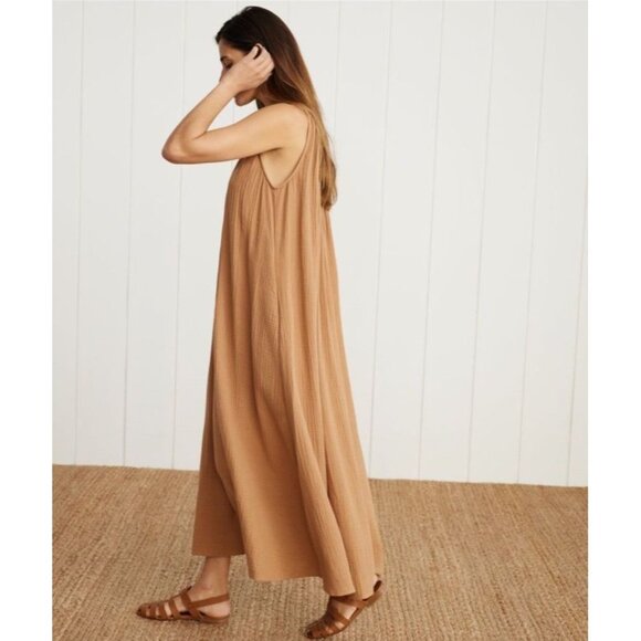 Jenni Kayne Drift Dress Terracotta Cotton Gauze Lagenlook Sz Small Brown Boho - Picture 1 of 10
